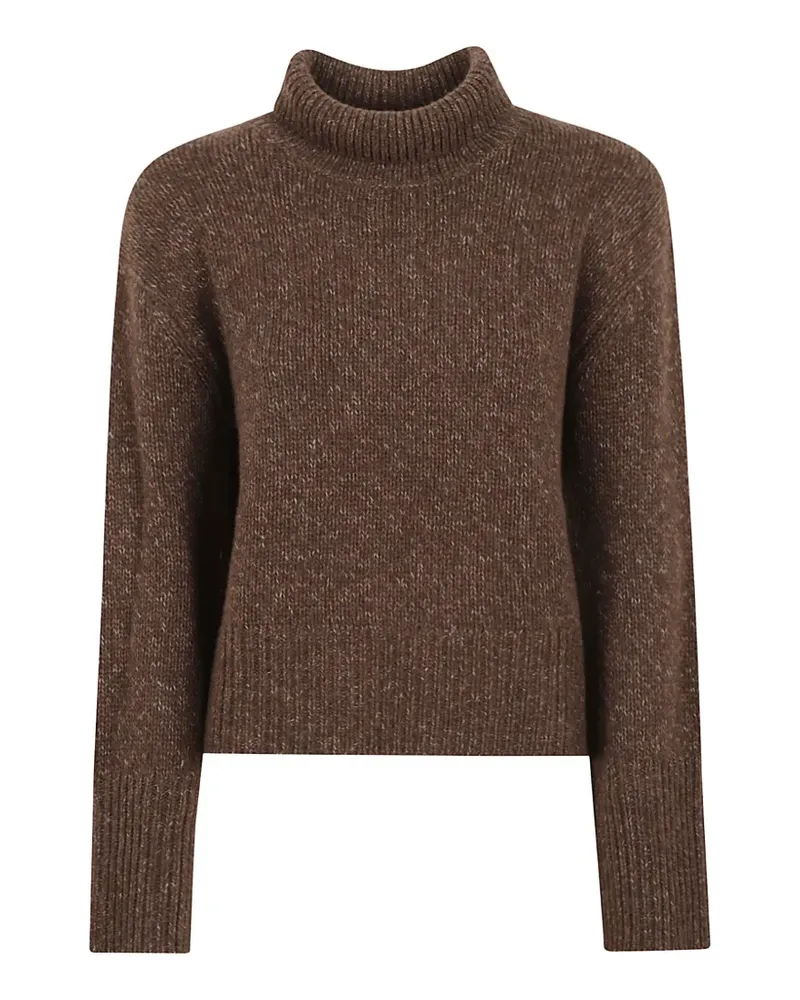 Lisa Yang ribbed-knit roll-neck sweater - Braun Braun