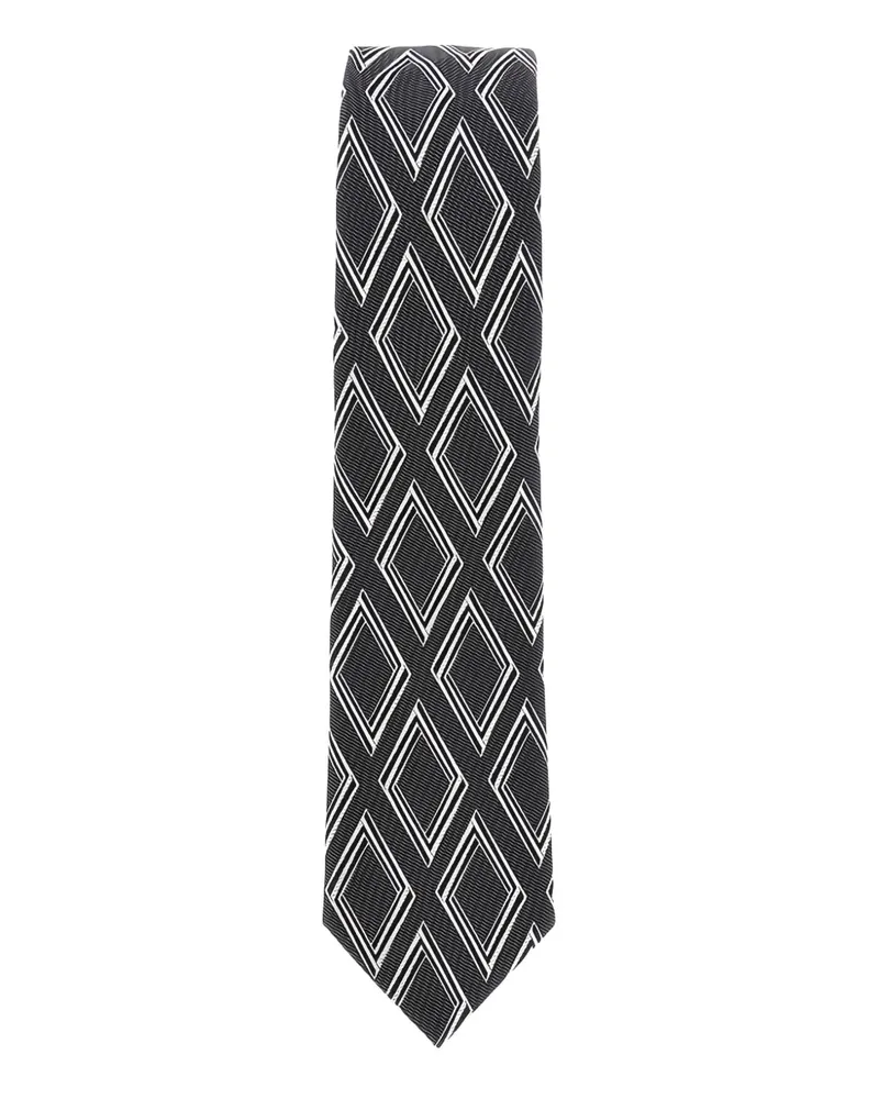 Emporio Armani Krawatte mit Rautenmuster - Grau Grau