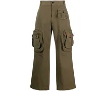 Gerade Hose mit Logo-Patch - Grün