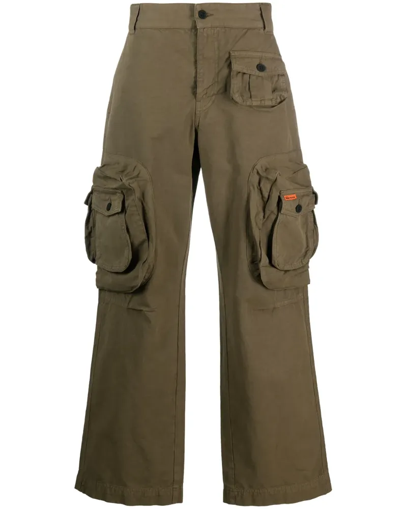 Heron Preston Gerade Hose mit Logo-Patch - Grün Grün