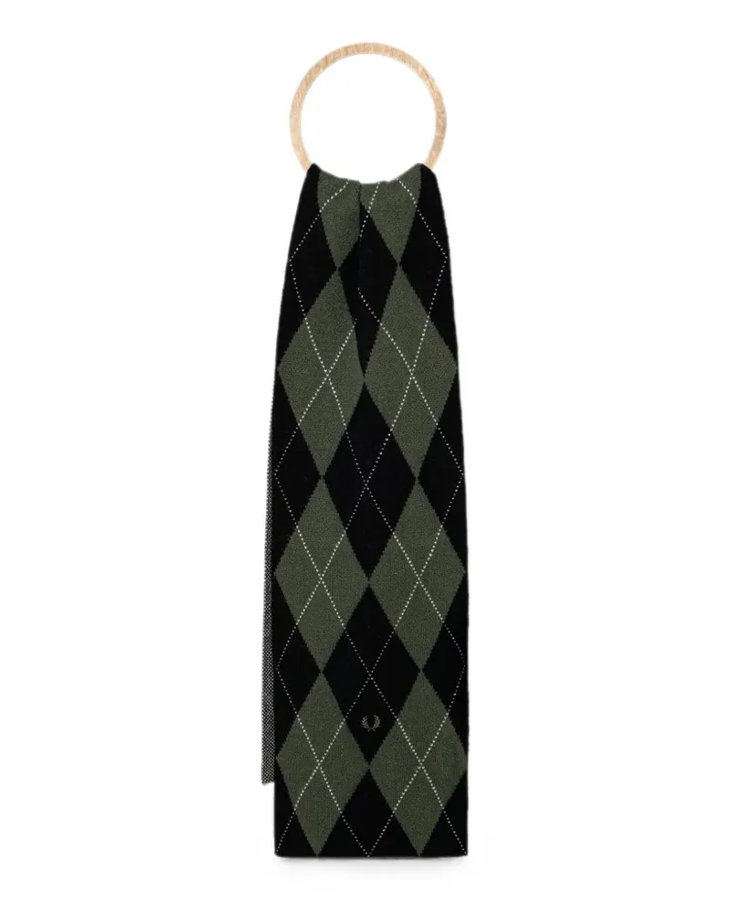 Fred Perry argyle wool scarf - Schwarz Schwarz