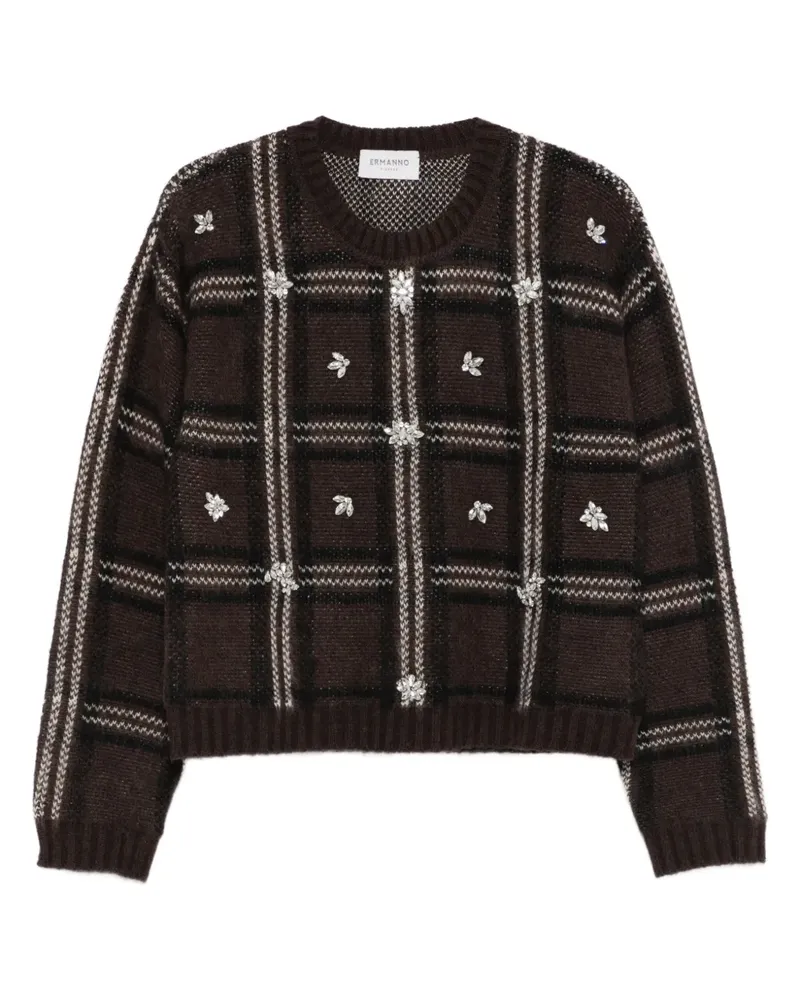 Ermanno Scervino Karierter Pullover mit Verzierung - Braun Braun