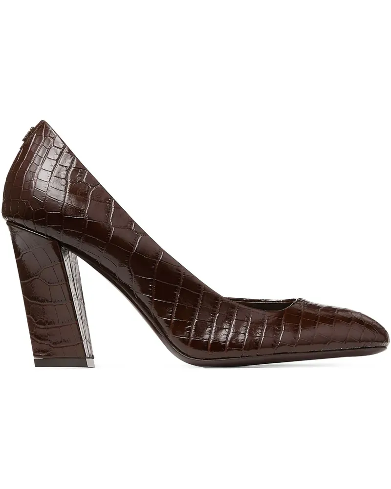 Jimmy Choo Farren Pumps mit Kroko-Effekt 85mm - Braun Braun