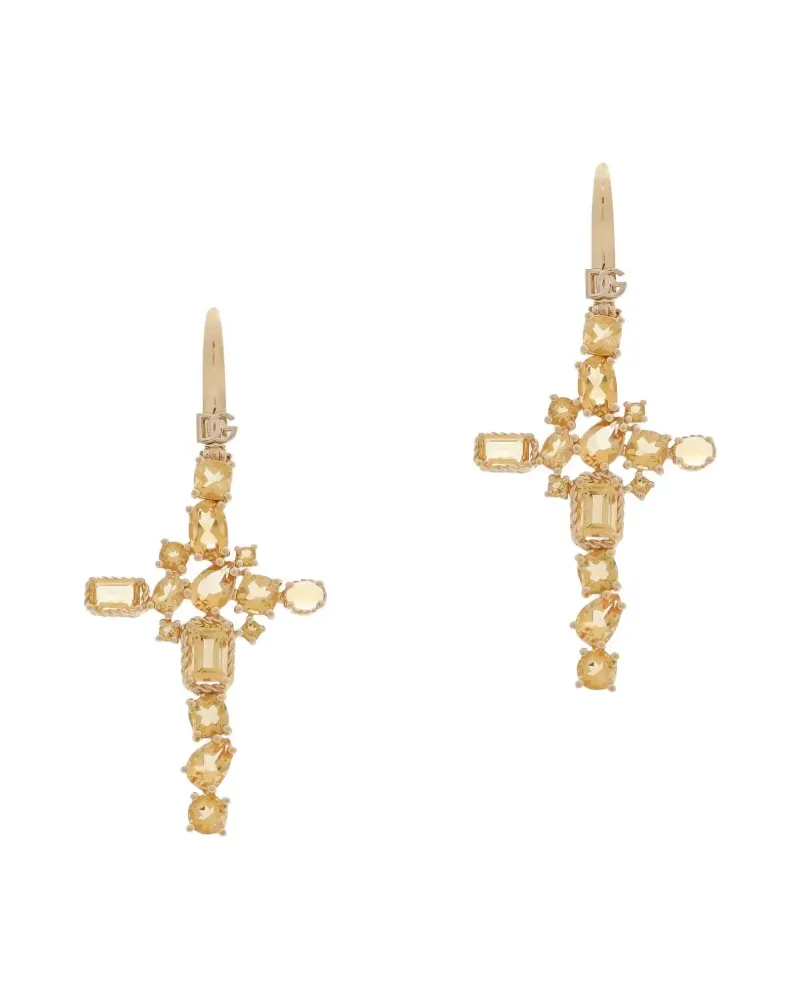Dolce & Gabbana 18kt Rainbow Monochrome Gelbgoldohrringe mit Zitrin Gold