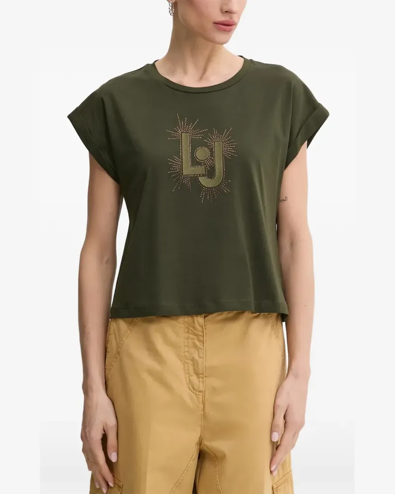 Liu Jo T-Shirt mit Logo-Stickerei - Grün Grün