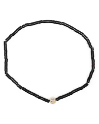 Luis Morais 14kt Medium Ball Gelbgold-Perlenarmband Schwarz