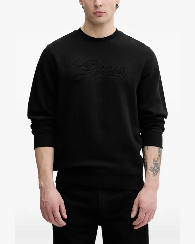 Guess Sweatshirt mit Logo-Stickerei - Schwarz Schwarz