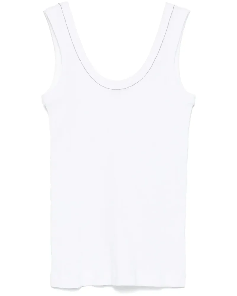 Brunello Cucinelli Geripptes Tanktop - Weiß Weiß