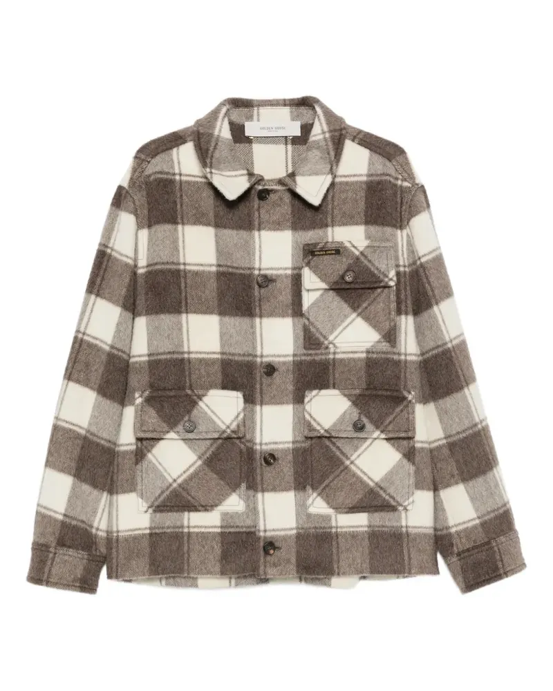 Golden Goose check-pattern button-up overshirt - Braun Braun