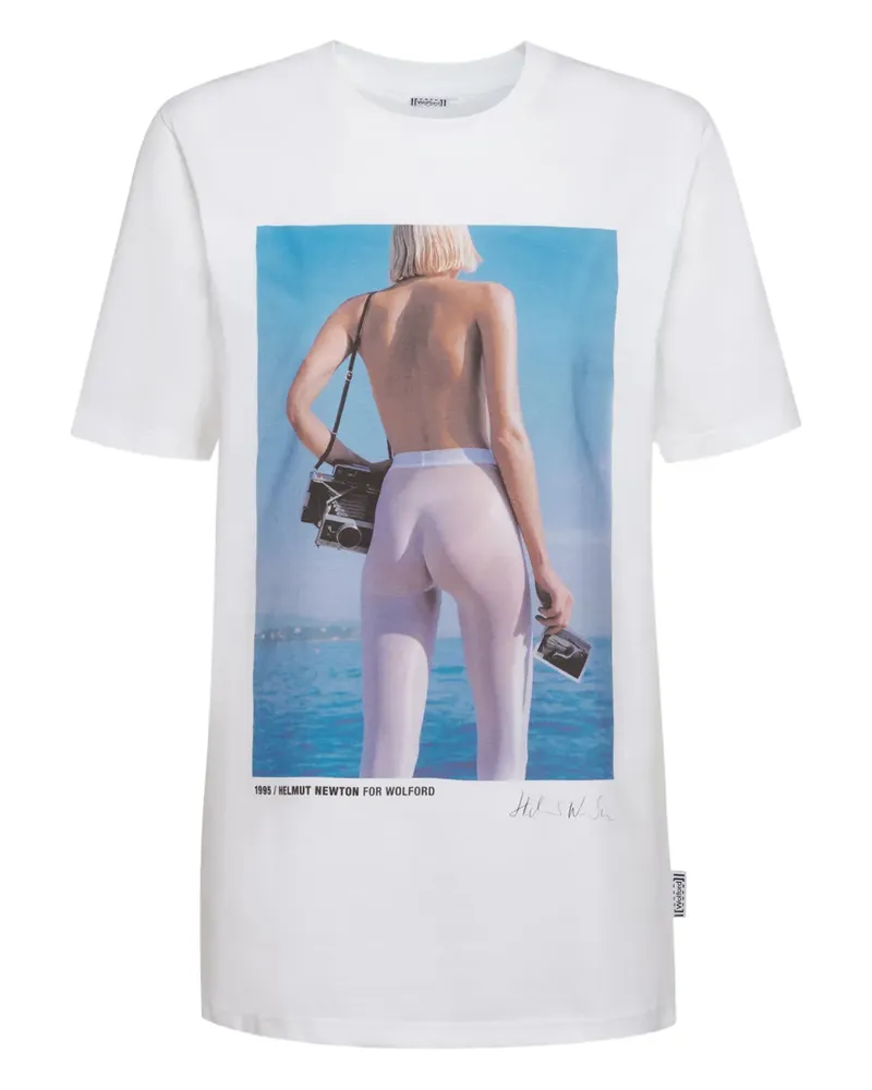 Wolford x Helmut Newton - Edycja Limitowana T-Shirt mit Print - Weiß Weiß