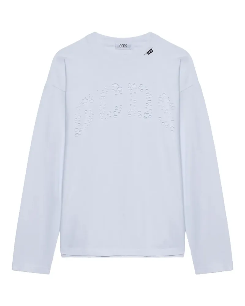GCDS laser cut-logo long-sleeved T-shirt - Weiß Weiß