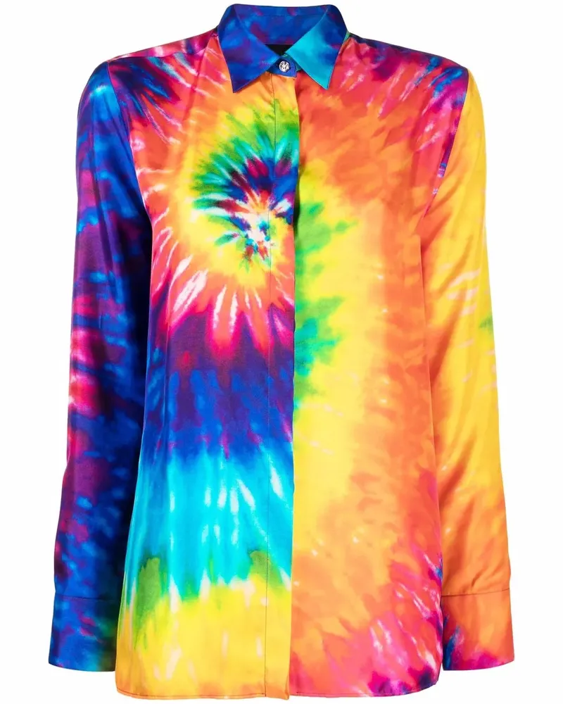 Philipp Plein Hemd mit Batikmuster - Blau Blau