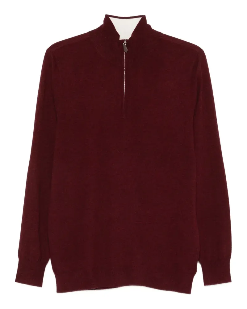 arch4 Mr Fenchurch Kaschmirpullover mit kurzem Reißverschluss - Rot Rot