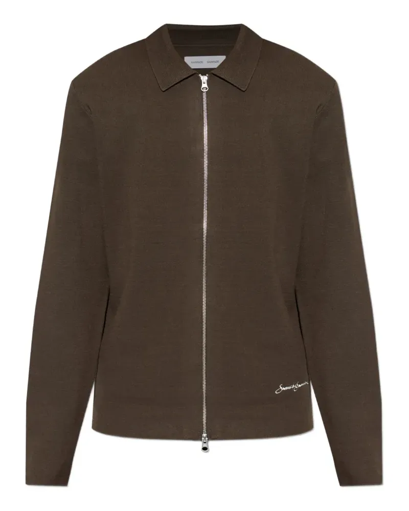 Samsøe & Samsøe Samatt Cardigan mit Poloshirtkragen - Braun Braun