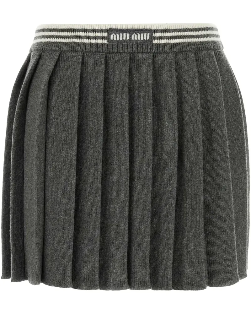 Miu Miu Rock mit Logo-Stickerei - Grau Grau