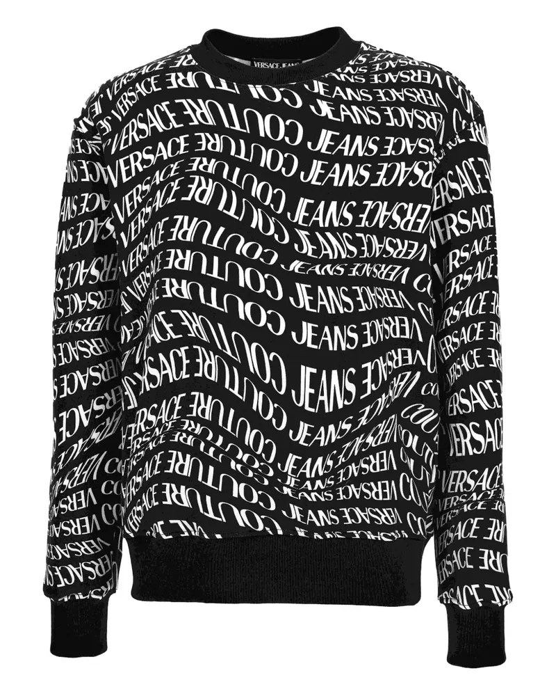Versace Jeans Sweatshirt mit Logo-Print - Schwarz Schwarz