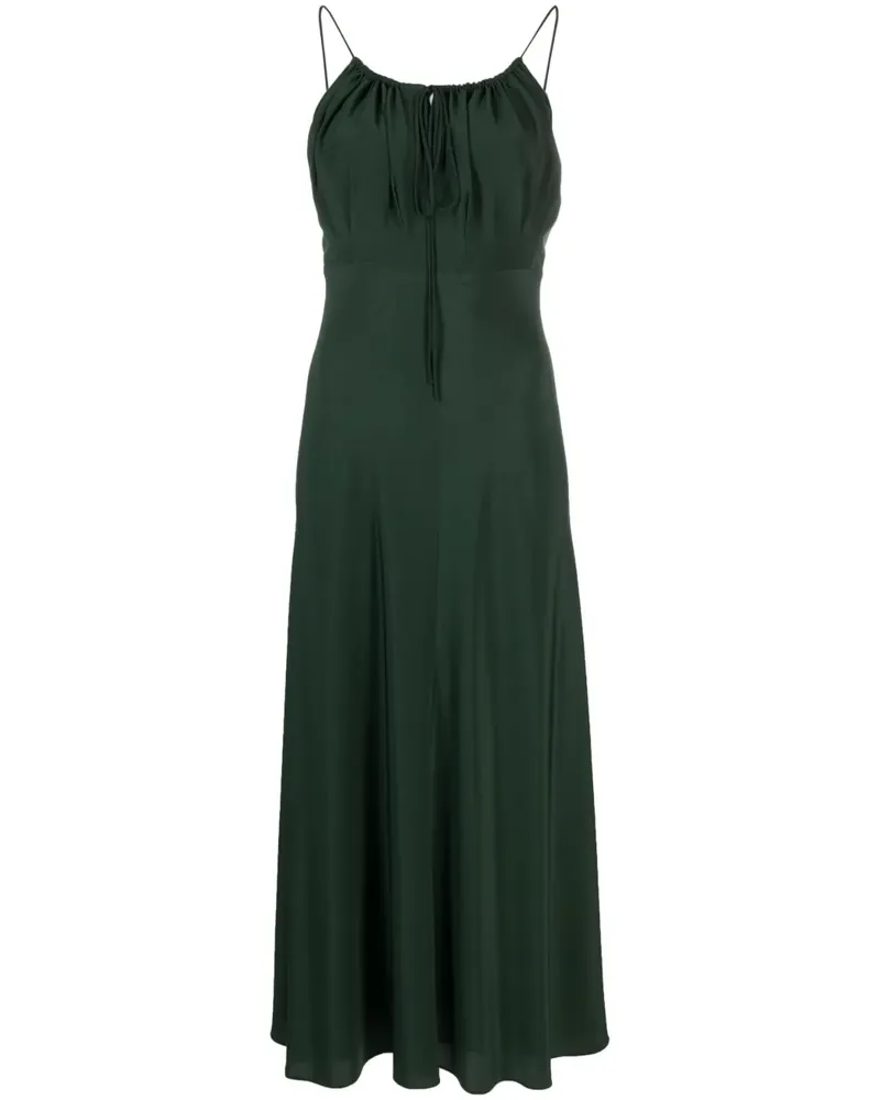 Totême Gerafftes Midikleid aus Seide - Grün Grün