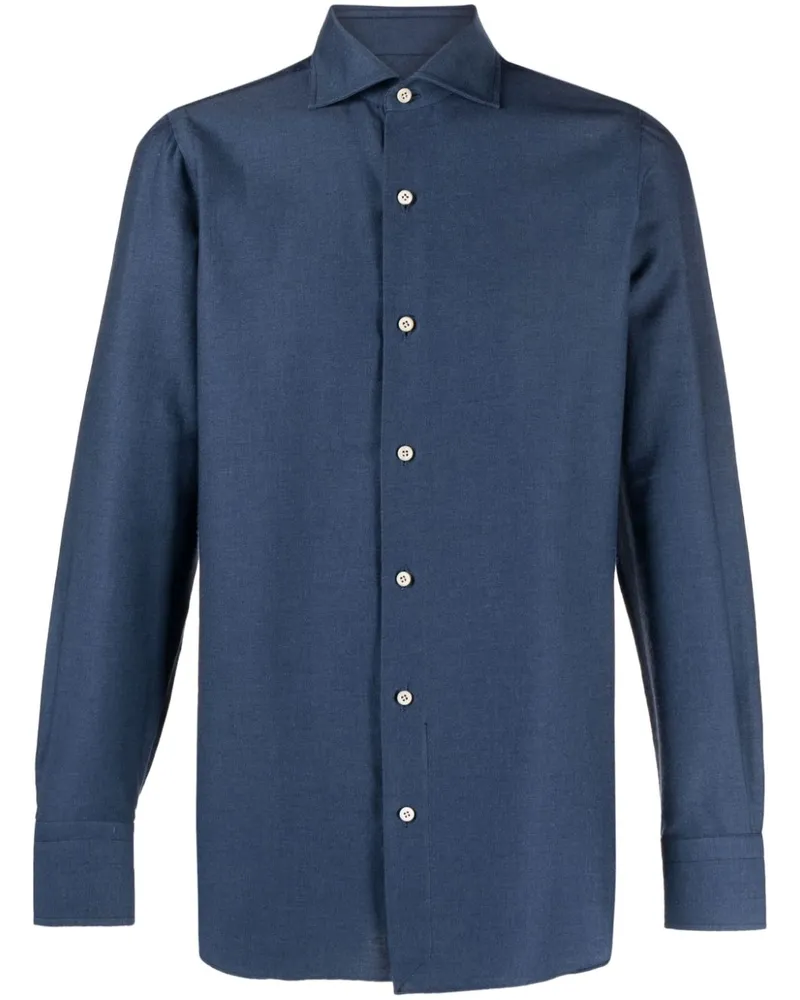 Finamore 1925 Langärmeliges Hemd - Blau Blau
