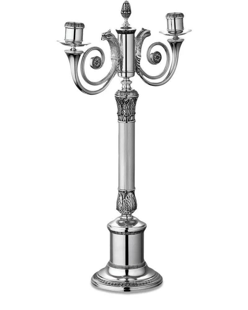 Christofle Malmaison Kandelaber mit zwei Gläsern - Silber Silber