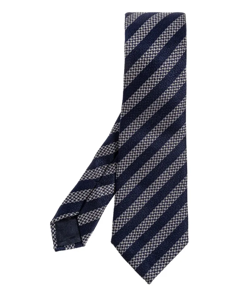 Giorgio Armani Gestreifte Krawatte aus Seide - Blau Blau