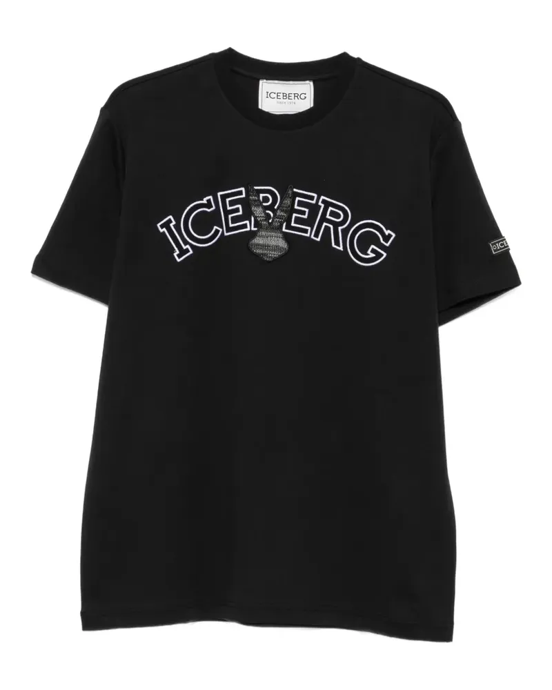 Iceberg T-Shirt mit Logo-Patch - Blau Blau