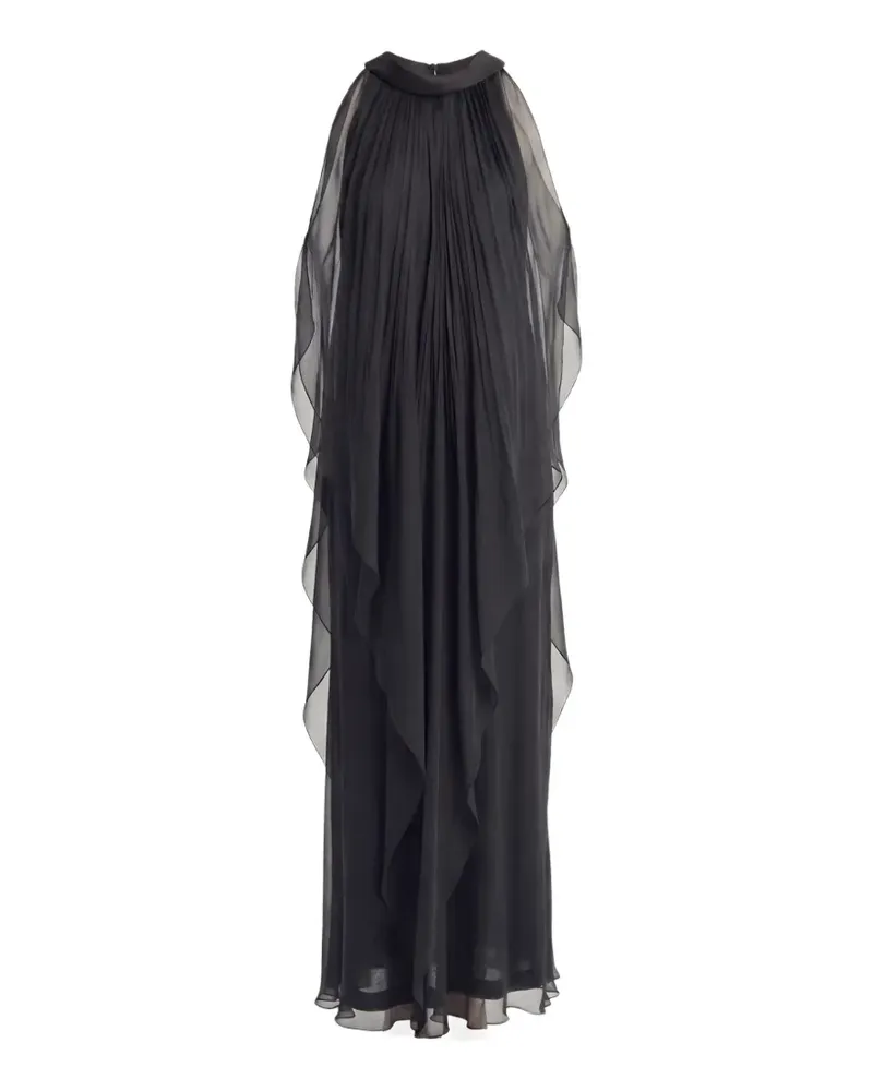 Irina Schrotter Farah pleated silk maxi dress - Schwarz Schwarz