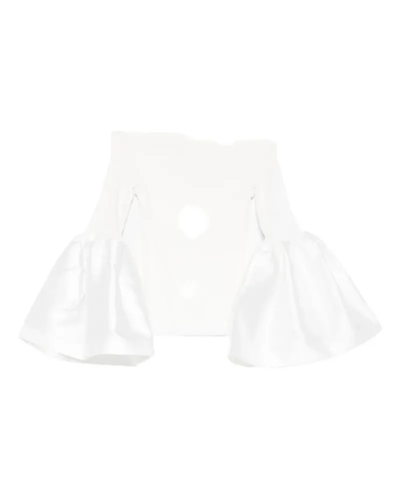 Marques ' Almeida off-shoulder puff-sleeve top - Weiß Weiß