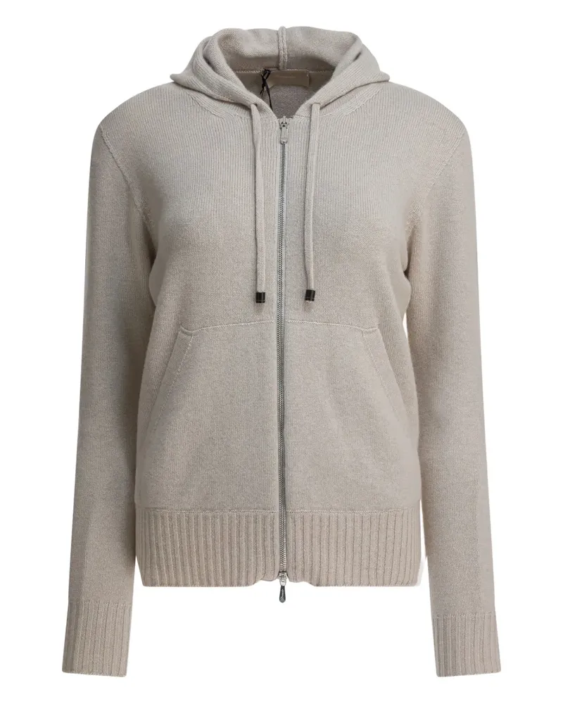 Drumohr  Kapuzencardigan mit Reißverschluss - Nude Nude