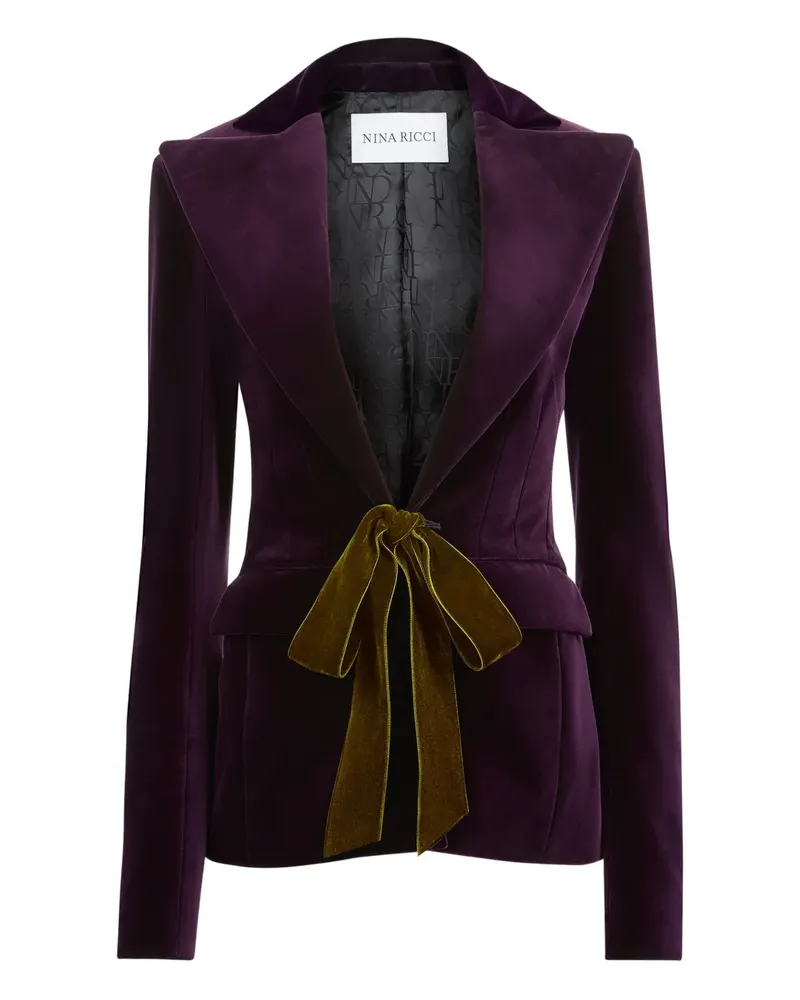 Nina Ricci Samtblazer mit Schleifendetail - Violett Violett