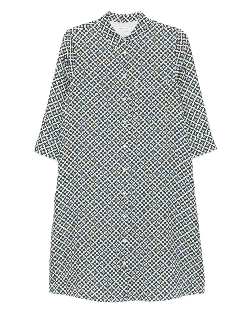 Marc O'Polo Midi-Hemdkleid mit geometrischem Print - Blau Blau
