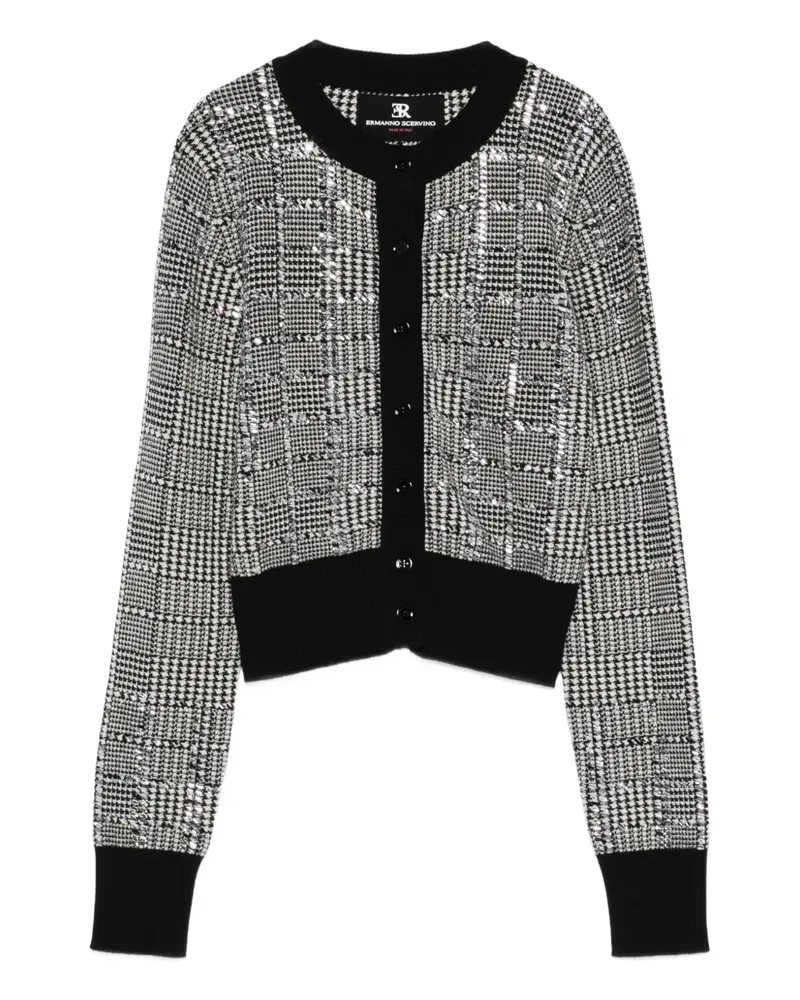 Ermanno Scervino Cardigan mit Hahnentrittmuster - Schwarz Schwarz