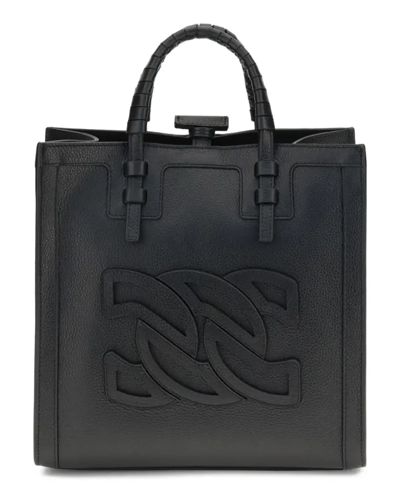 Casadei Tote Bag mit geflochtenem Henkel - Schwarz Schwarz