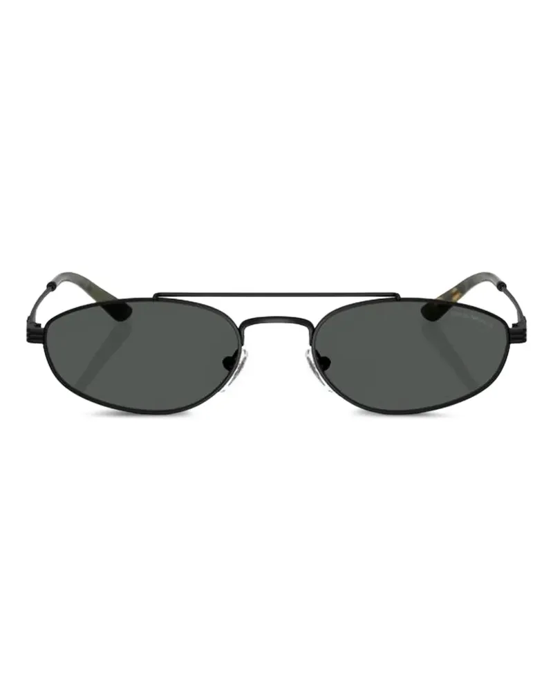 Emporio Armani Sonnenbrille mit ovalem Gestell - Schwarz Schwarz