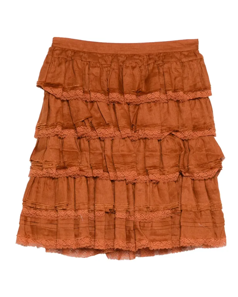 SHUSHU/TONG ruffled mini skirt - Braun Braun