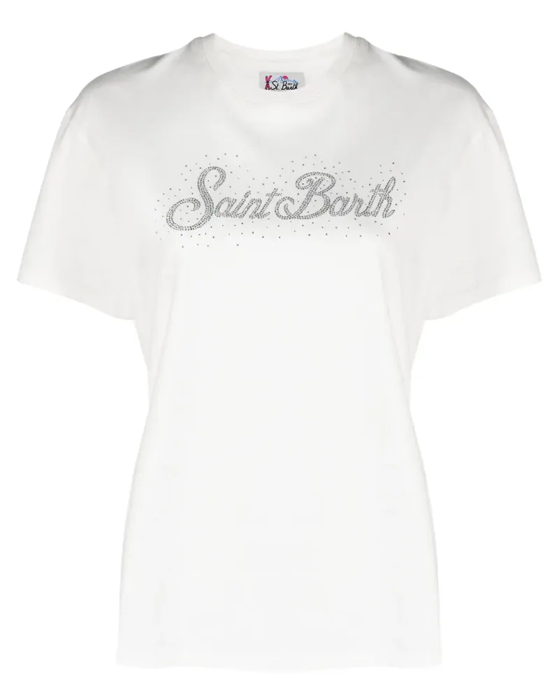 MC2 Saint Barth T-Shirt mit Strass - Weiß Weiß