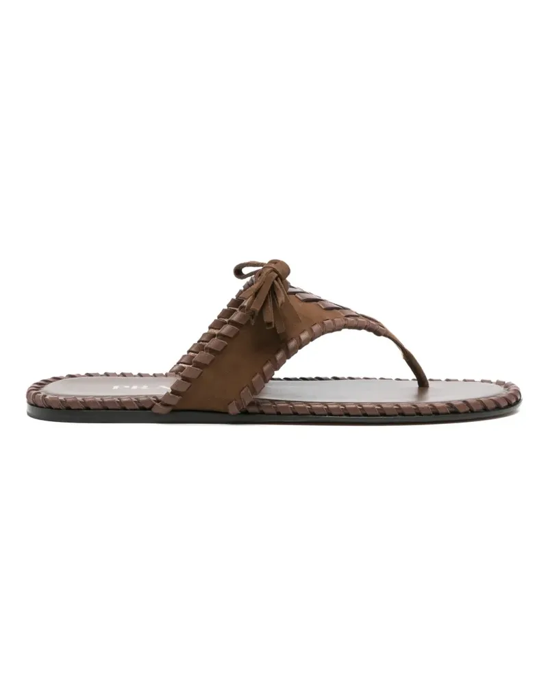 Prada whipstitch tassel sandals - Braun Braun