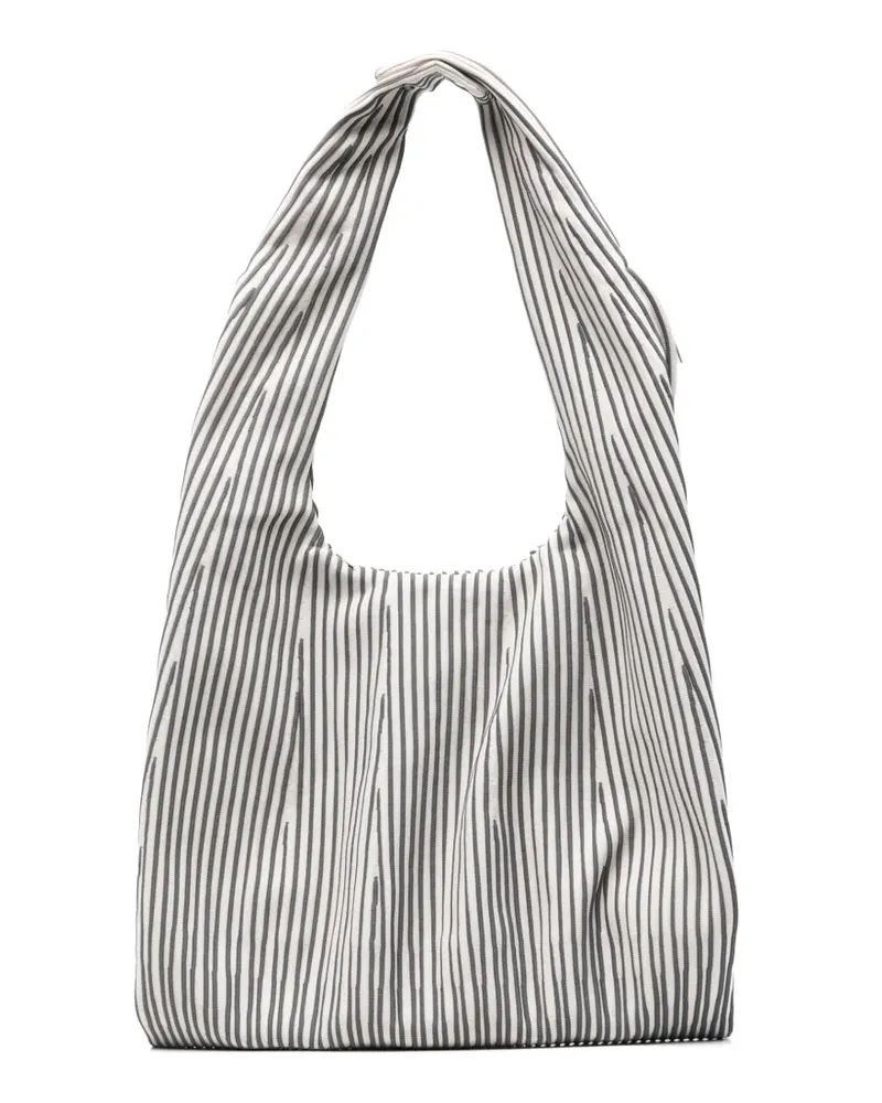CFCL large Dayfuku striped pleated shoulder bag - Nude Nude