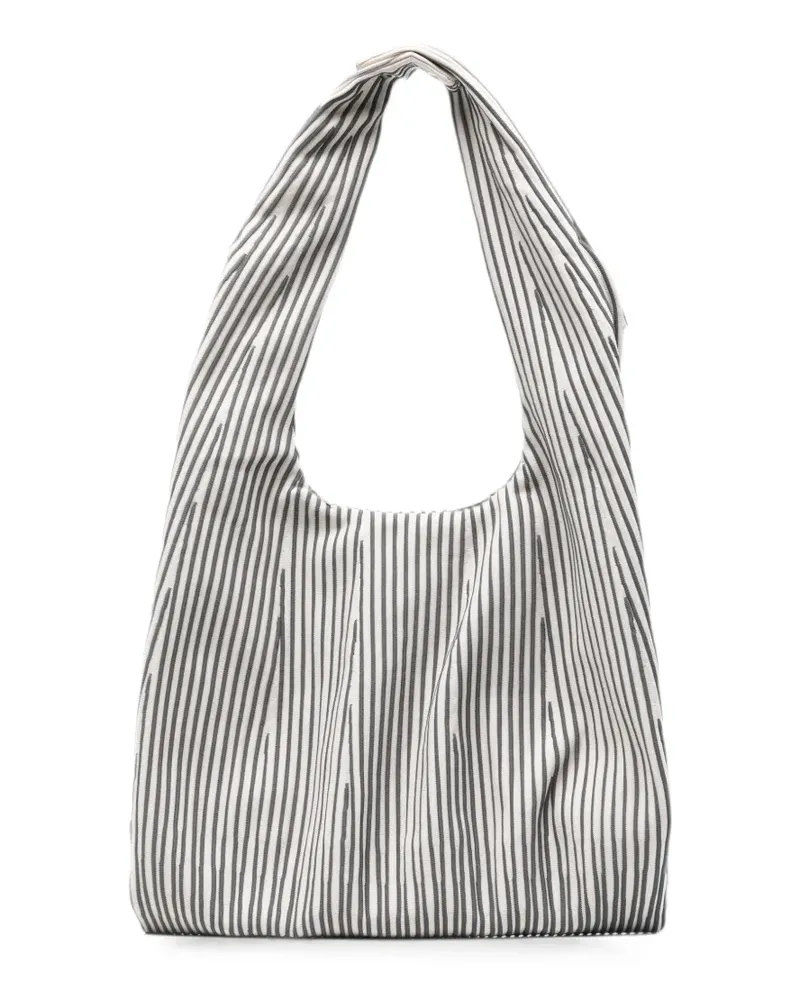 CFCL large Dayfuku striped pleated shoulder bag - Nude Nude