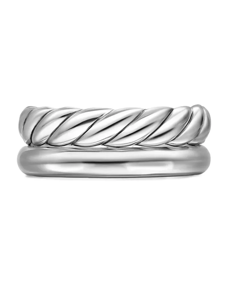 David Yurman DY Mercer® Two Row Sterlingsilberring Silber