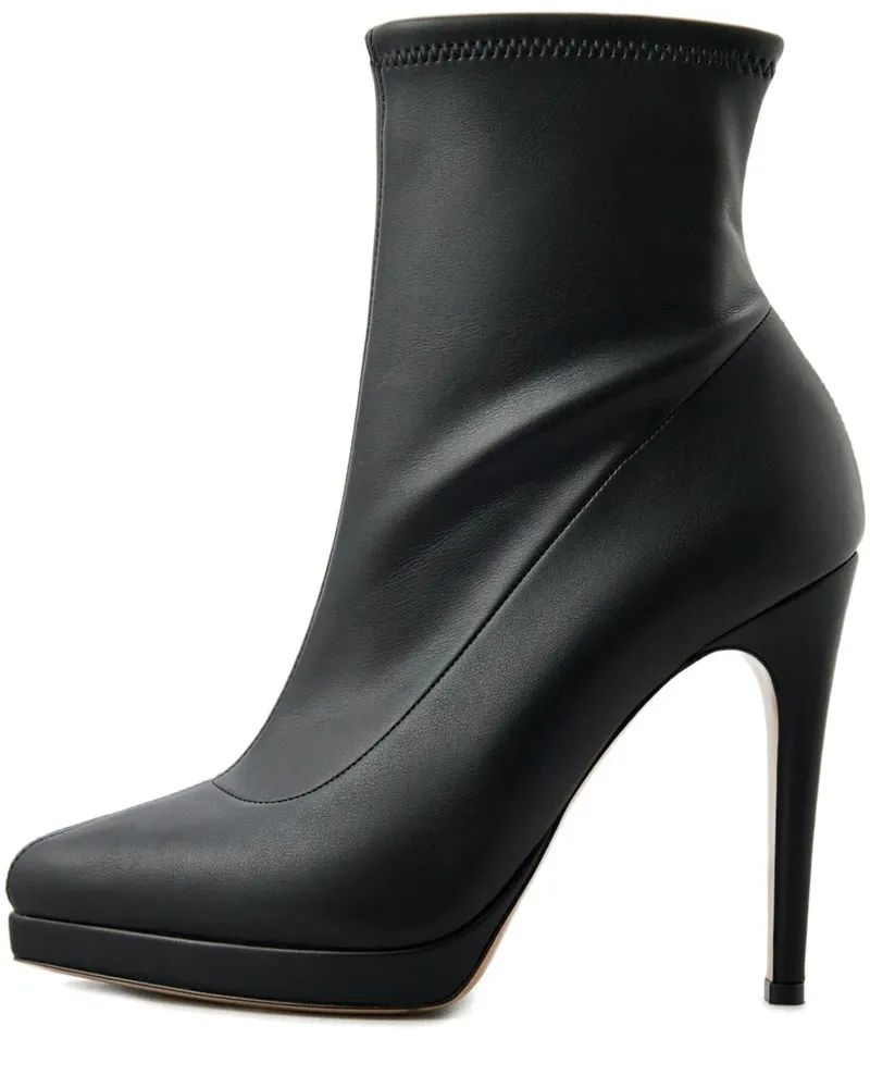 Casadei Stiefeletten aus Leder 100mm - Schwarz Schwarz