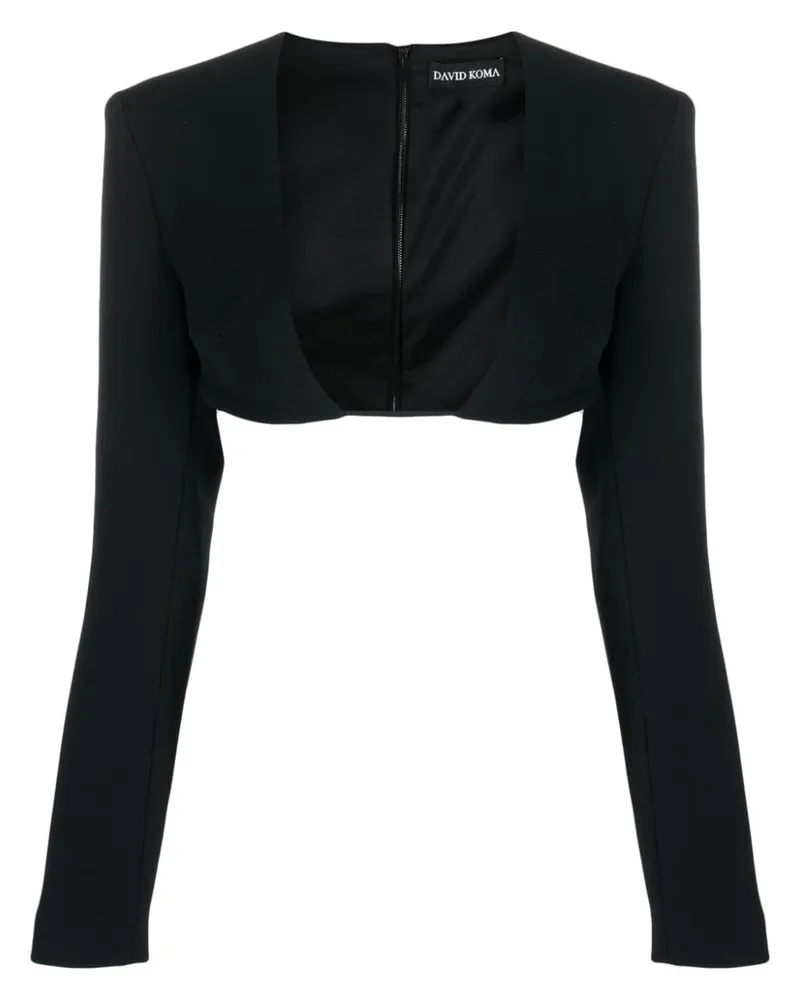 David Koma Cropped-Top mit tiefem Ausschnitt - Schwarz Schwarz