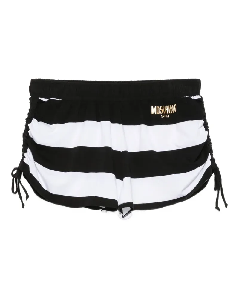 Moschino Gestreifte Shorts mit Kordelzug - Schwarz Schwarz