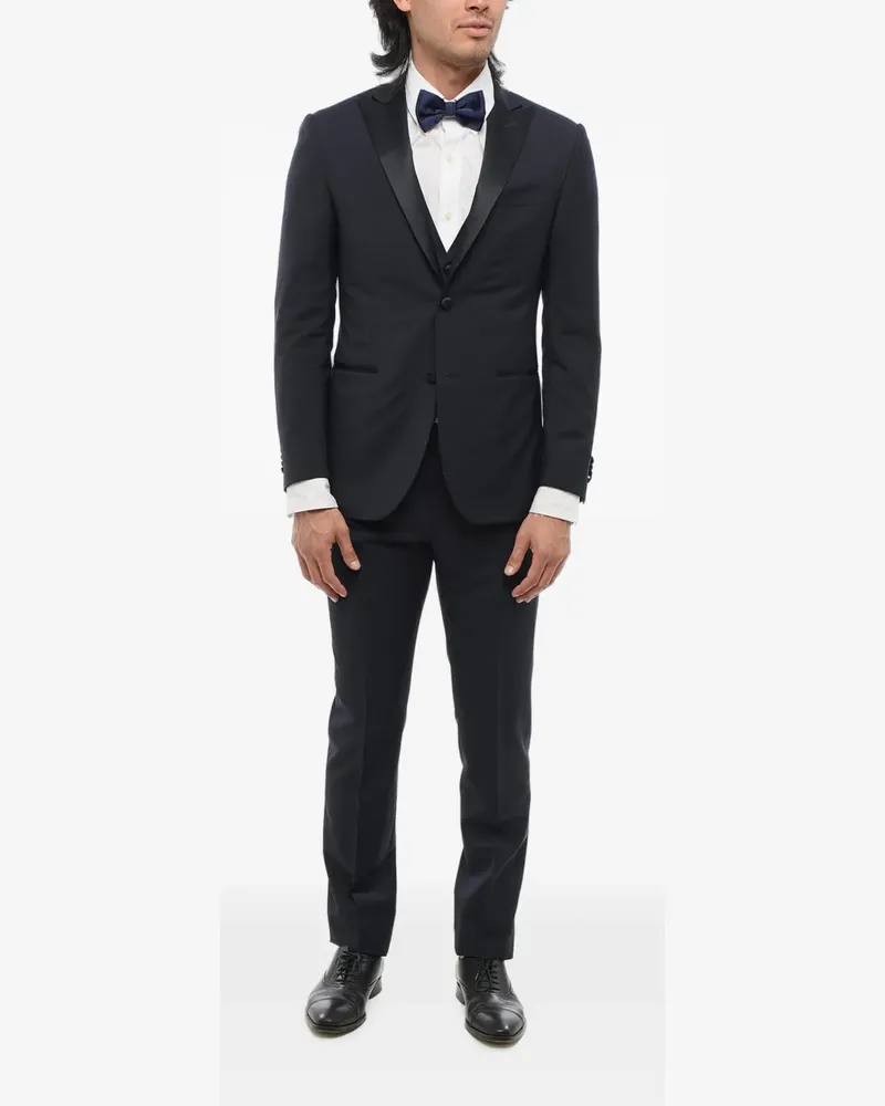 Corneliani peak-lapel three-piece suit - Schwarz Schwarz