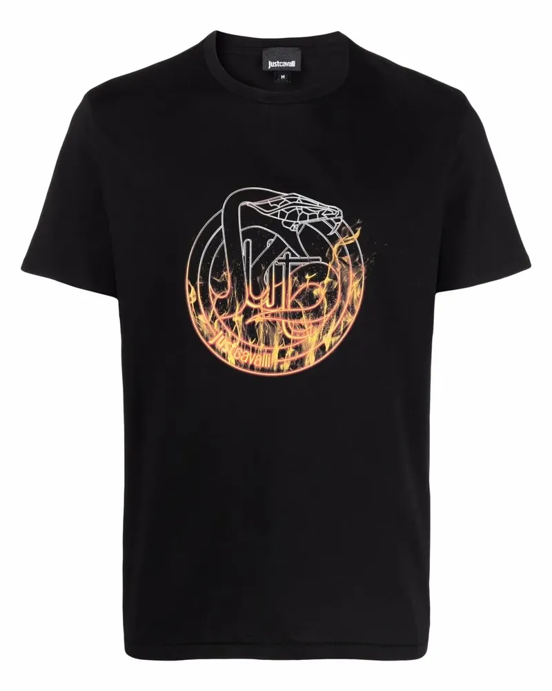 Just Cavalli T-Shirt mit grafischem Print - Schwarz Schwarz