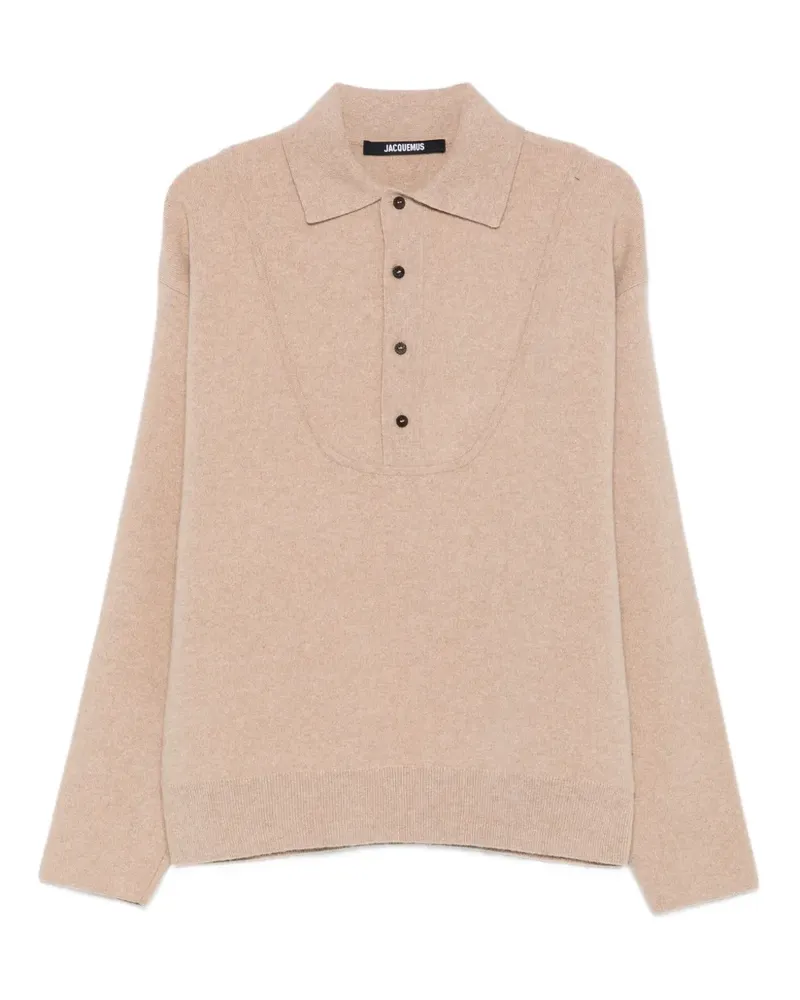 Jacquemus Geknöpfter Pullover mit Polokragen - Nude Nude