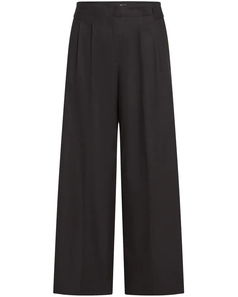 Karl Lagerfeld Wide-Leg-Hose mit Bundfalten - Schwarz Schwarz