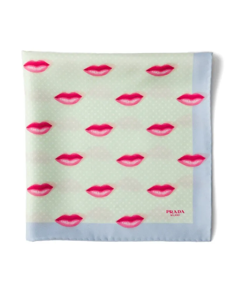 Prada printed silk twill scarf 55 x 55 cm - Grün Grün