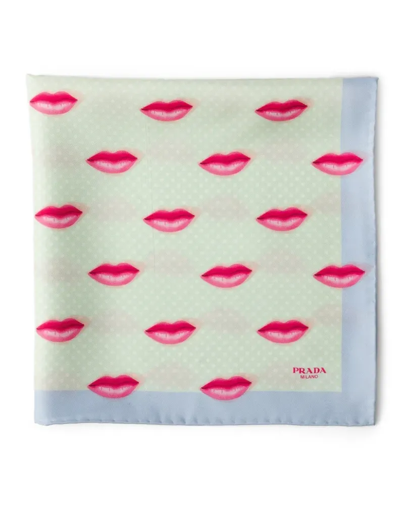 Prada printed silk twill scarf 55 x 55 cm - Grün Grün