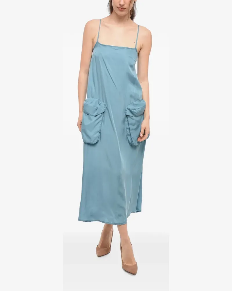SUNNEI Midikleid mit aufgesetzten Taschen und Spaghettiträgern - Blau Blau
