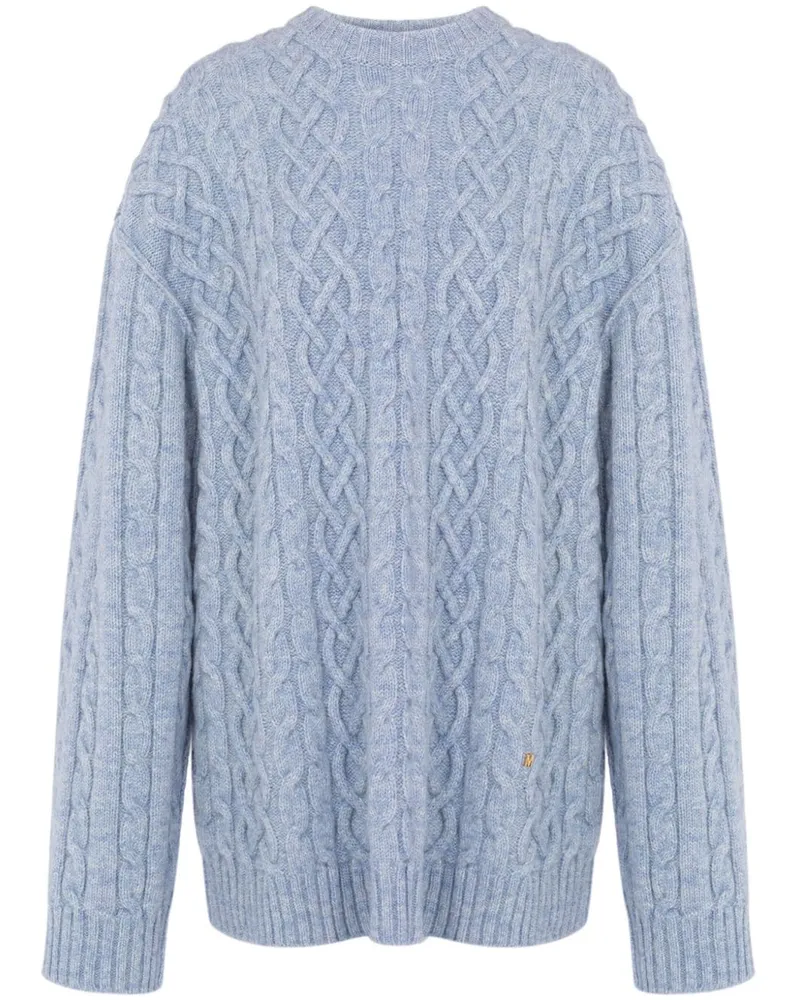 Moschino Pullover mit Zopfmuster - Blau Blau